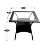 Virasat Outdoor Patio Seating Set 2 Chairs 1 Table Black-VIRASAT FURNITURE & FURNISHING