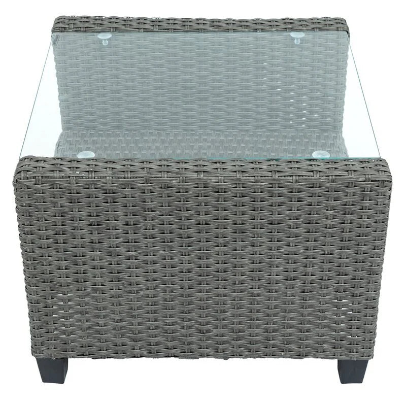 Virasat Outdoor Patio Seating Set 2 Chairs 1 Table Grey-VIRASAT FURNITURE & FURNISHING