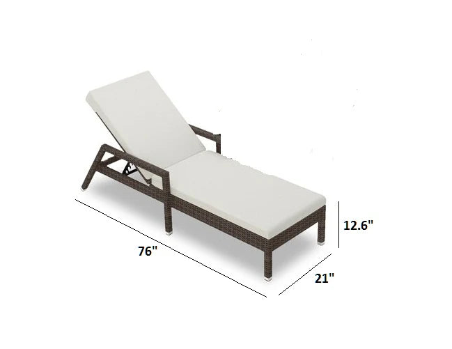 Virasat Eden Outdoor Swimming Poolside Lounger (Set of 2) With 1 Side Table (Brown)