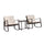 VIRASAT FURNITURE DUCHESS OUTDOOR PATIO SEATING SET 2 CHAIRS AND 1 TABLE SET (BLACK)