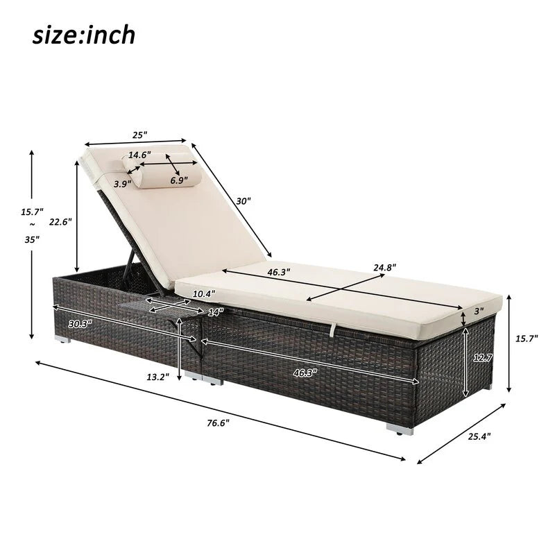 Virasat Outdoor Swimming Poolside Lounger Set of 2 Brown-VIRASAT FURNITURE & FURNISHING