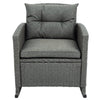 Virasat Outdoor Patio Seating Set 2 Chairs 1 Table Grey-VIRASAT FURNITURE & FURNISHING