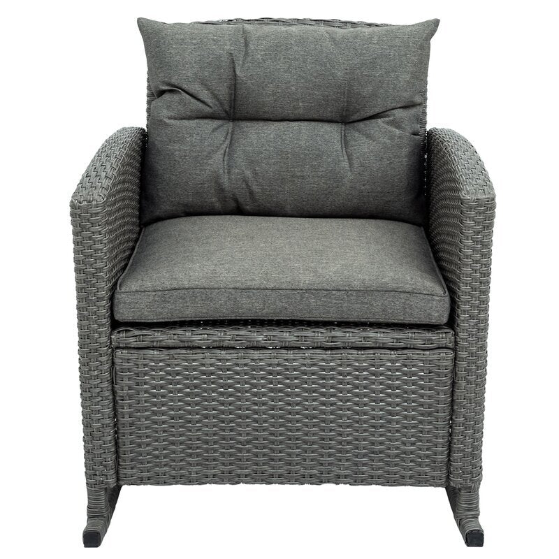 Virasat Outdoor Patio Seating Set 2 Chairs 1 Table Grey-VIRASAT FURNITURE & FURNISHING