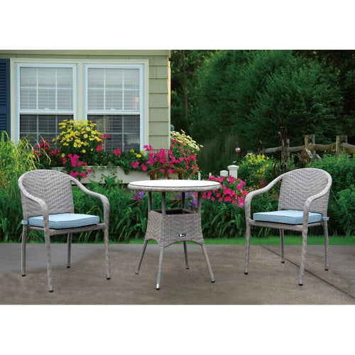 Virasat Outdoor Patio Seating Set 2 Chairs and 1 Table Set (Grey)-VIRASAT FURNITURE & FURNISHING