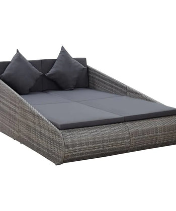 Virasat Outdoor Poolside Sunbed With Cushion Daybed (Grey)-VIRASAT FURNITURE & FURNISHING