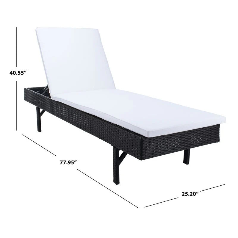 Virasat Outdoor Swimming Poolside Lounger Black-VIRASAT FURNITURE & FURNISHING