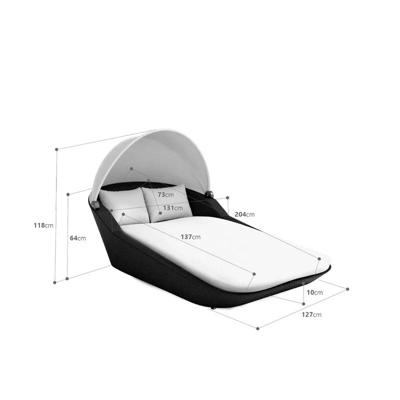 Virasat Outdoor Poolside Sunbed With Cushion Daybed (Brown)-VIRASAT FURNITURE & FURNISHING