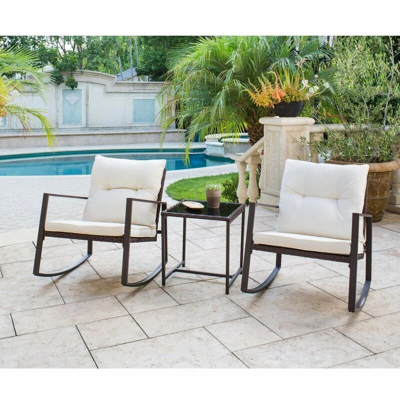 Virasat Duchess Outdoor Patio Seating Set 2 Chairs and 1 Table Set (Black)