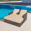 Virasat Outdoor Poolside Sunbed With Cushion Daybed (Brown)-VIRASAT FURNITURE & FURNISHING