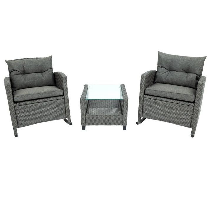 Virasat Vicy Outdoor Patio Seating Set 2 Chairs and 1 Table Set (Grey)