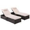 Virasat Outdoor Swimming Poolside Lounger Set of 2 Brown-VIRASAT FURNITURE & FURNISHING