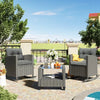 Virasat Outdoor Patio Seating Set 2 Chairs 1 Table Grey-VIRASAT FURNITURE & FURNISHING
