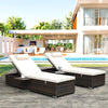 Virasat Outdoor Swimming Poolside Lounger Set of 2 Brown-VIRASAT FURNITURE & FURNISHING