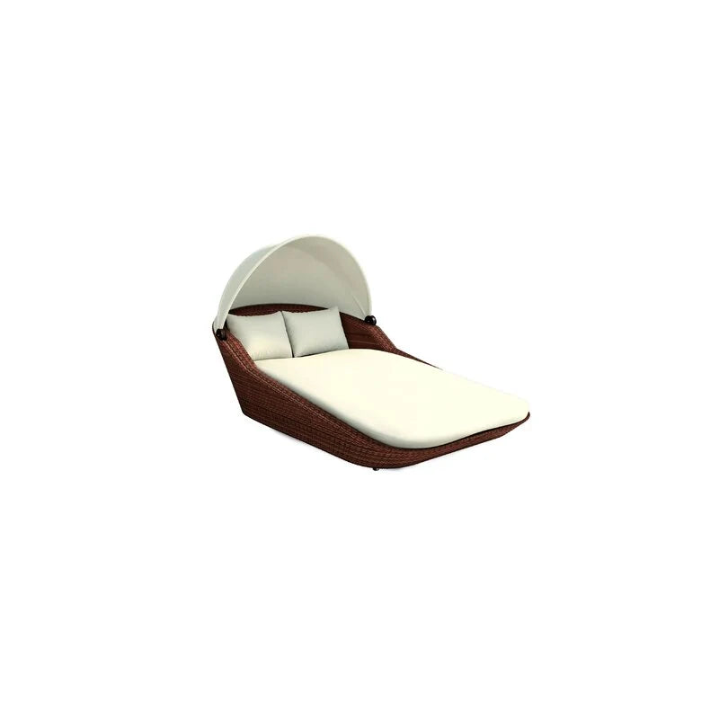 Virasat Outdoor Poolside Sunbed With Cushion Daybed (Brown)-VIRASAT FURNITURE & FURNISHING
