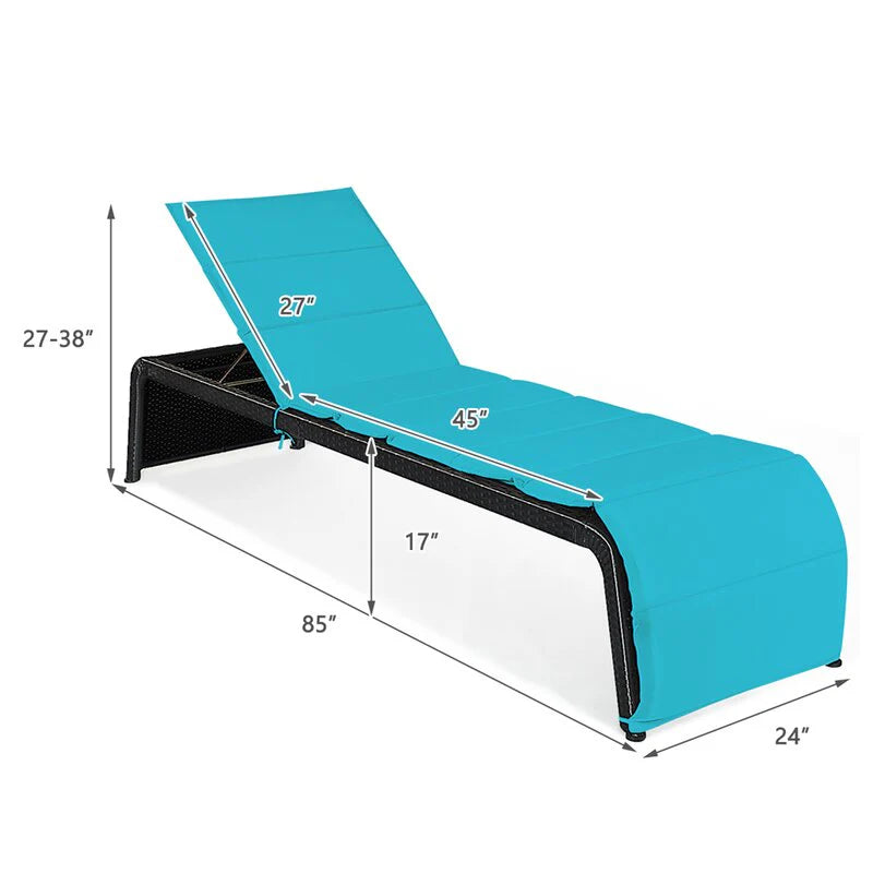 Virasat Outdoor Swimming Poolside Lounger Black-VIRASAT FURNITURE & FURNISHING