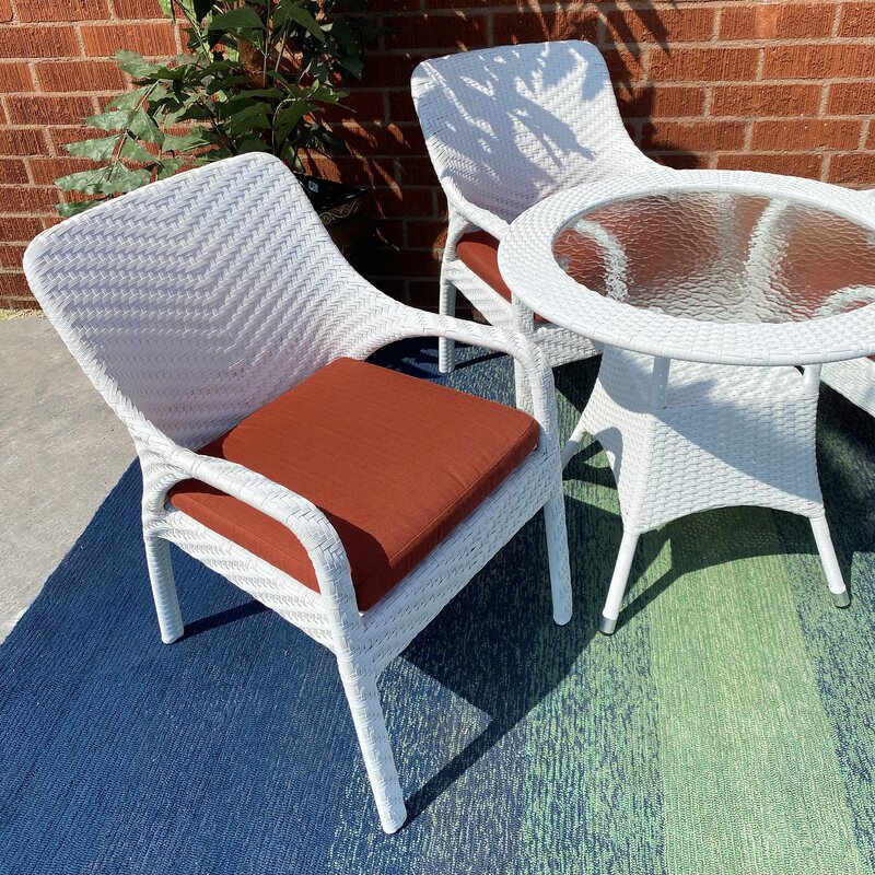 Virasat Binky Outdoor Patio Seating Set 4 Chairs and 1 Table Set (White)