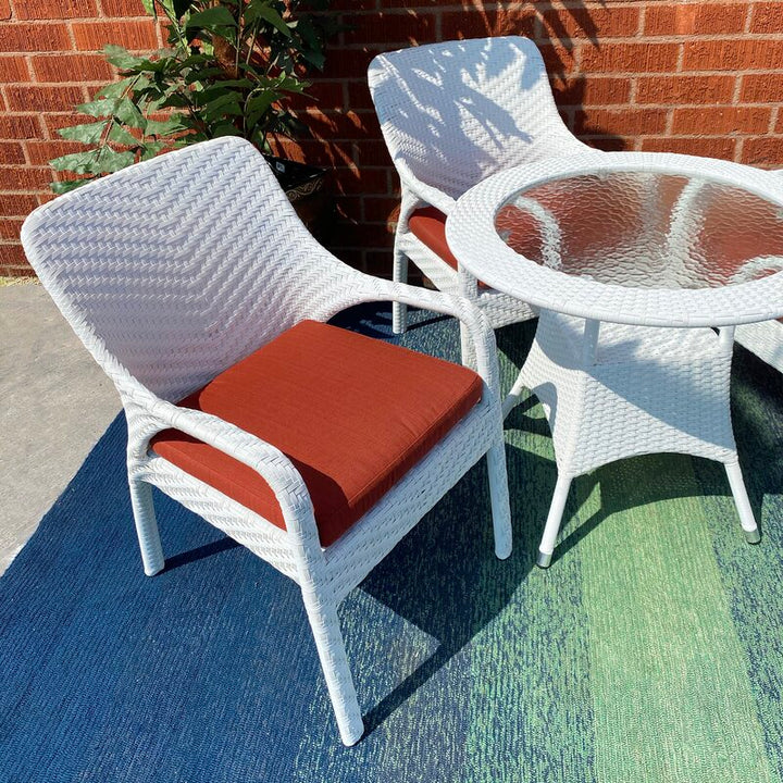 Virasat Binky Outdoor Patio Seating Set 4 Chairs and 1 Table Set (White)