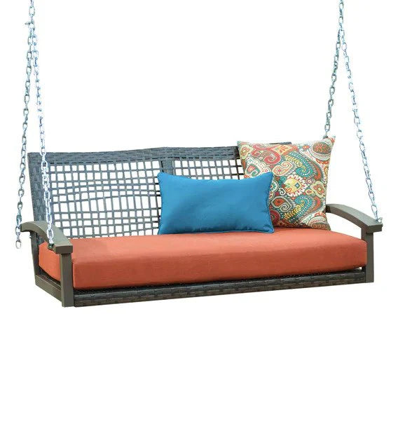 Virasat Double Seater Hanging Swing Without Stand For Balcony, Garden Swing (Dark Brown)-VIRASAT FURNITURE & FURNISHING