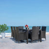 Virasat Outdoor Patio Dining Set 8 Chairs and 1 Table (Black)-VIRASAT FURNITURE & FURNISHING