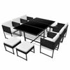 Virasat Outdoor Patio Dining Set 6 Chairs, 4 Ottoman and 1 Table (Black)-VIRASAT FURNITURE & FURNISHING