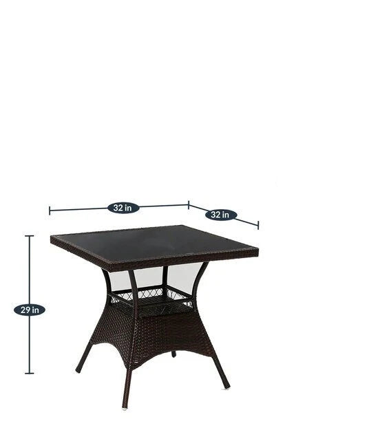 Virasat Anj Outdoor Patio Seating Set 4 Chairs and 1 Table Set (Dark Brown)