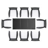 Virasat Outdoor Patio Dining Set 8 Chairs and 1 Table (Black)-VIRASAT FURNITURE & FURNISHING
