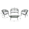 Virasat Outdoor Sofa Set 2 Seater, 2 Single Seater and 1 Center Table (Black + White)-VIRASAT FURNITURE & FURNISHING