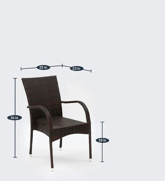 Virasat Outdoor Patio Seating Set 4 Chairs and 1 Table Set (Dark Brown)-VIRASAT FURNITURE & FURNISHING