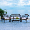Virasat Outdoor Sofa Set 2 Seater, 2 Single Seater and 1 Center Table (Black + White)-VIRASAT FURNITURE & FURNISHING
