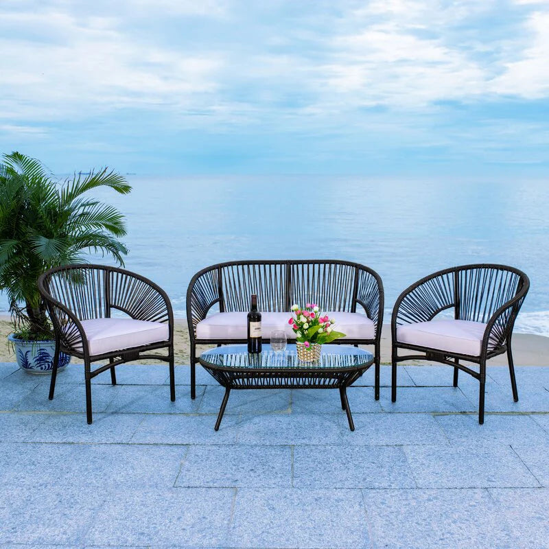 Virasat Outdoor Sofa Set 2 Seater, 2 Single Seater and 1 Center Table (Black + White)-VIRASAT FURNITURE & FURNISHING