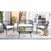 Virasat Outdoor Sofa Set 2 Seater, 2 Single Seater and 1 Center Table (Black + White)-VIRASAT FURNITURE & FURNISHING