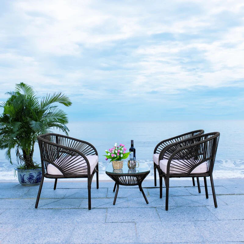 Virasat Amedea Outdoor Sofa Set 2 Seater , 2 Single seater and 1 Center Table (Black + White)