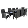 Virasat Outdoor Patio Dining Set 8 Chairs and 1 Table (Black)-VIRASAT FURNITURE & FURNISHING