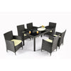 Virasat Outdoor Patio Dining Set 6 Chairs and 1 Table (Black)-VIRASAT FURNITURE & FURNISHING