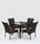 Virasat Outdoor Patio Seating Set 4 Chairs and 1 Table Set (Dark Brown)-VIRASAT FURNITURE & FURNISHING