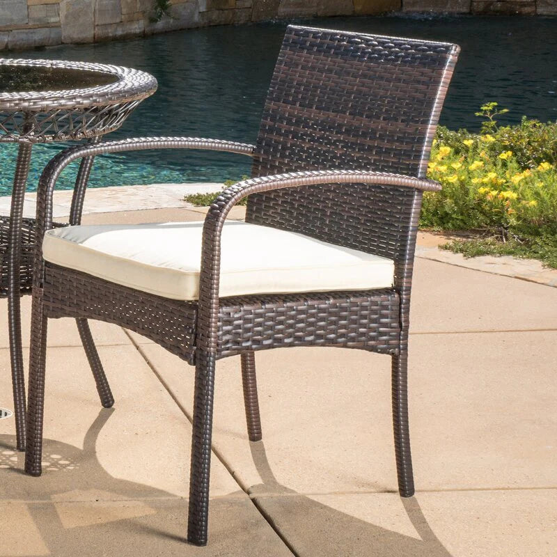 Virasat Lema Outdoor Patio Seating Set 2 Chairs and 1 Table Set (Brown)