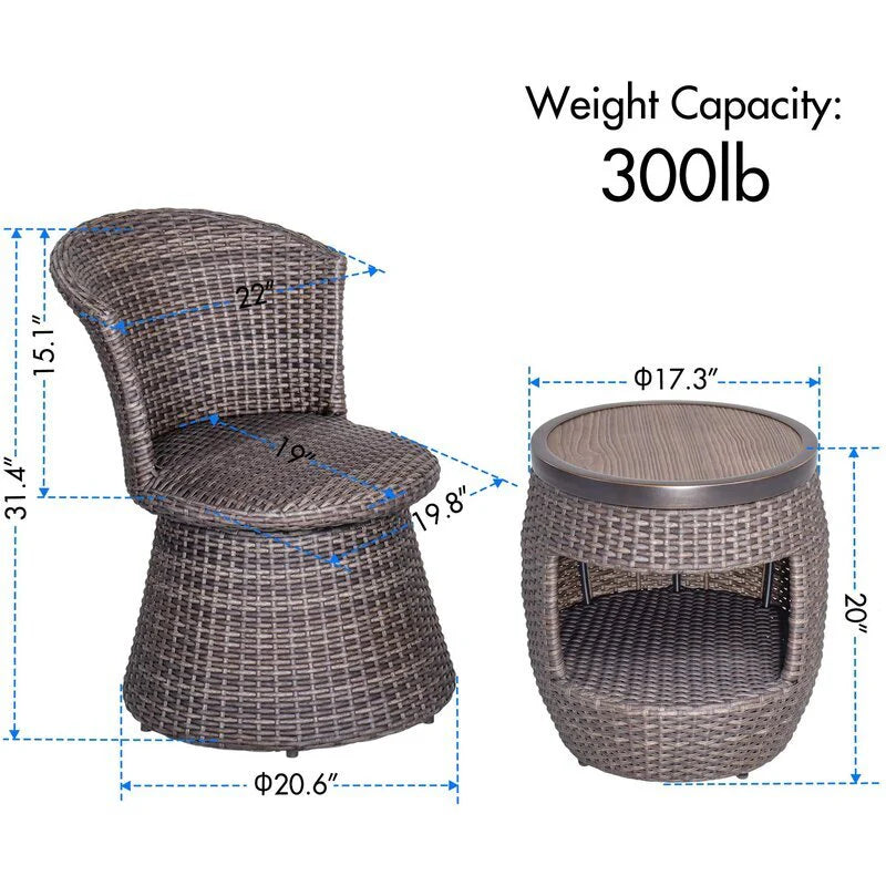 Virasat Outdoor Patio Seating Set 2 Chairs and 1 Table-VIRASAT FURNITURE & FURNISHING
