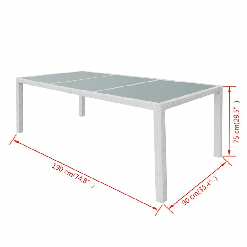 Virasat Rinaldo Outdoor Patio Dining Set 8 Chairs and 1 Table (White)