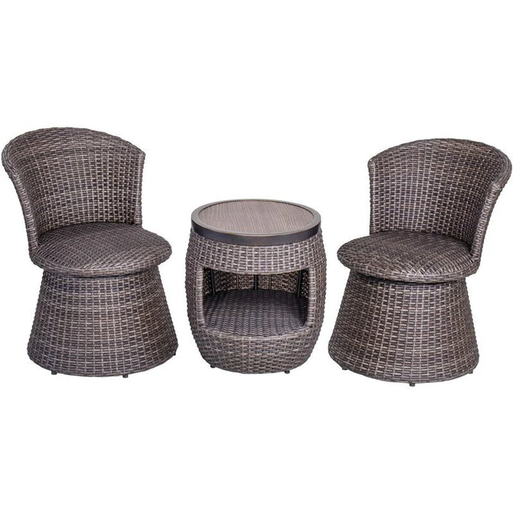 Virasat Sandy Outdoor Patio Seating Set 2 Chairs and 1 Table Set (Brown)