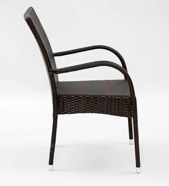 Virasat Outdoor Patio Seating Set 4 Chairs and 1 Table Set (Dark Brown)-VIRASAT FURNITURE & FURNISHING