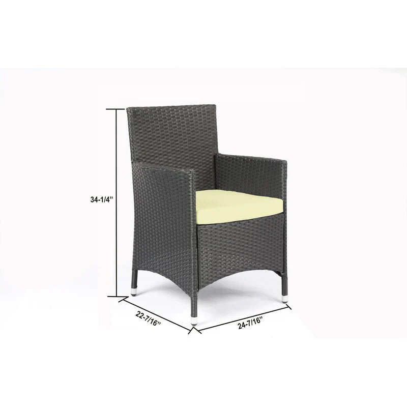Virasat Outdoor Patio Dining Set 6 Chairs and 1 Table (Black)-VIRASAT FURNITURE & FURNISHING
