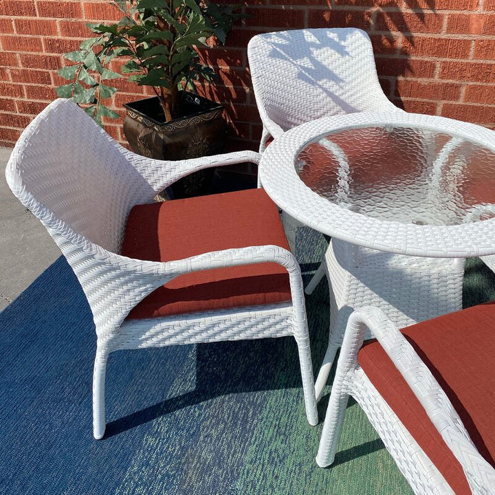 Virasat Binky Outdoor Patio Seating Set 4 Chairs and 1 Table Set (White)