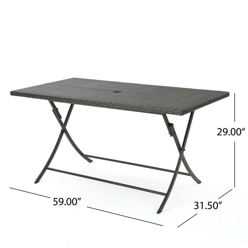 Virasat Outdoor Patio Dining Set 6 Chairs and 1 Table (Dark Brown)-VIRASAT FURNITURE & FURNISHING