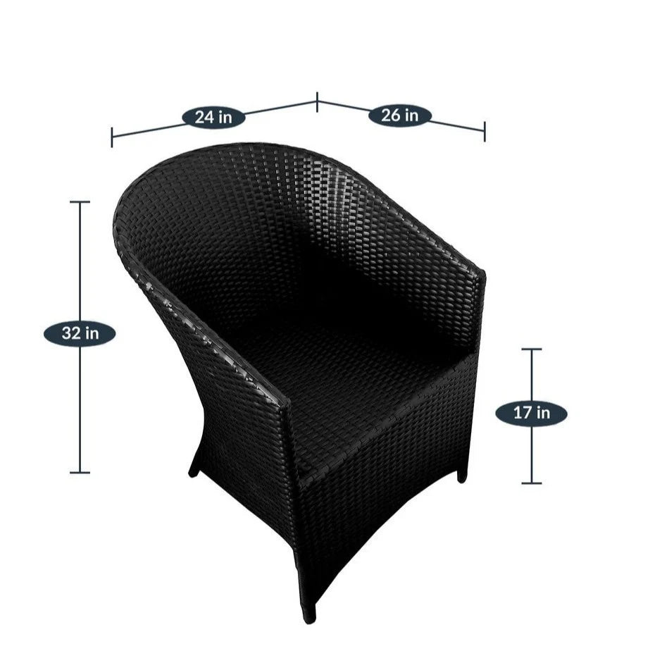 Virasat Outdoor Patio Seating Set 4 Chairs and 1 Table Set (Black)-VIRASAT FURNITURE & FURNISHING