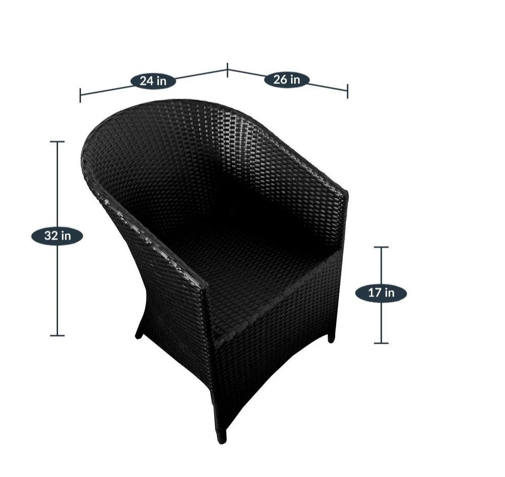 Virasat Outdoor Patio Seating Set 4 Chairs and 1 Table Set (Black)-VIRASAT FURNITURE & FURNISHING