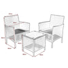 Virasat Outdoor Patio Seating Set 2 Chairs 1 Table Black-VIRASAT FURNITURE & FURNISHING