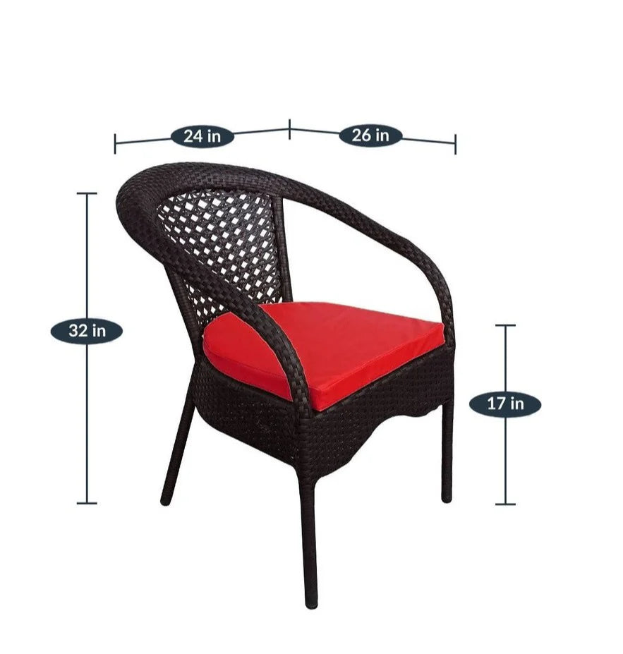 Virasat Outdoor Patio Seating Set 4 Chairs and 1 Table Set (Brown)-VIRASAT FURNITURE & FURNISHING