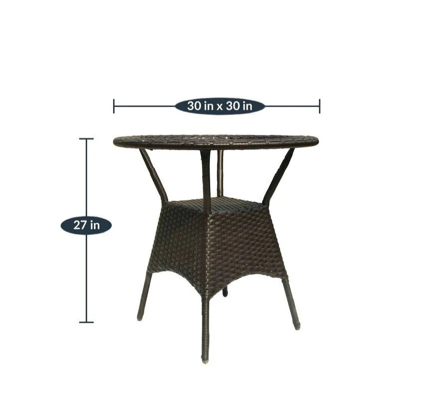 Virasat Outdoor Patio Seating Set 2 Chairs and 1 Table Set (Brown)-VIRASAT FURNITURE & FURNISHING
