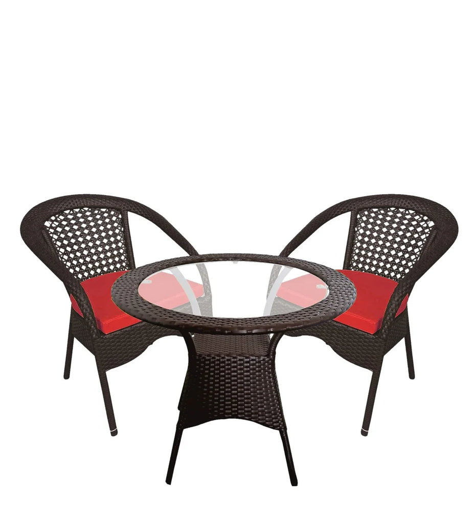Virasat Outdoor Patio Seating Set 2 Chairs and 1 Table Set (Brown)-VIRASAT FURNITURE & FURNISHING