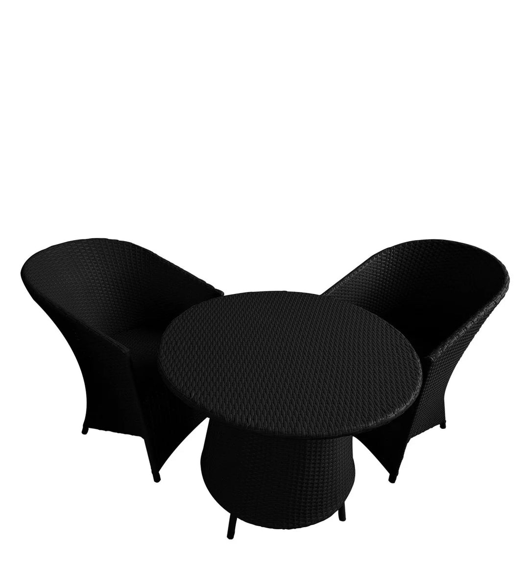 Virasat Nell Outdoor Patio Seating Set 2 Chairs and 1 Table Set (Black)